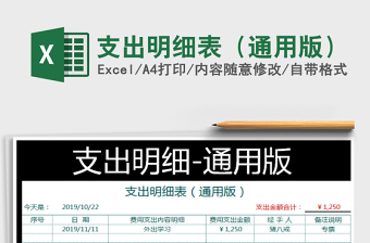 2025年支出明细表（通用版）