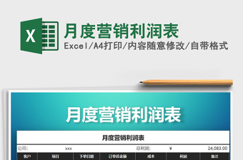 2025年月度营销利润表免费下载