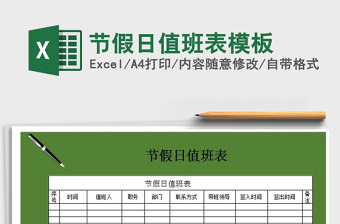 2025年节假日值班表模板