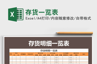 2025年存货一览表免费下载