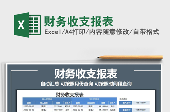 2025年财务收支报表