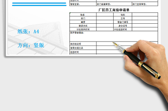 2025年厂区员工离宿申请单