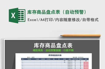 2025年库存商品盘点表（自动预警）免费下载