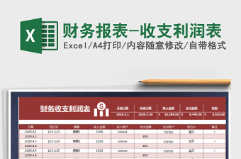 2025年财务报表-收支利润表免费下载