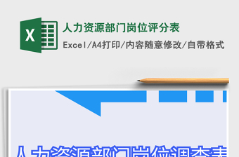 2025年人力资源部门岗位评分表