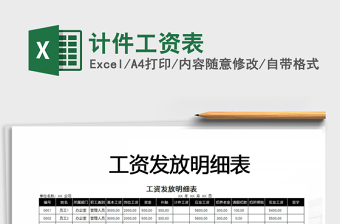 2025年计件工资表免费下载
