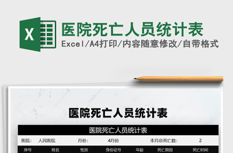 2025年医院死亡人员统计表免费下载