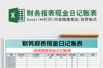 2025年财务报表现金日记账表