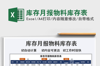 2025年库存月报物料库存表