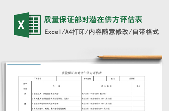 2025年质量保证部对潜在供方评估表