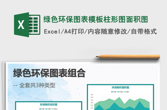 2025年绿色环保图表模板柱形图面积图免费下载