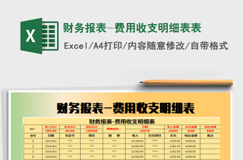 2025年财务报表-费用收支明细表表
