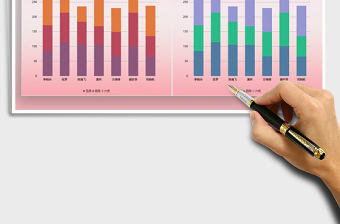 2025年堆叠柱形图数据模板