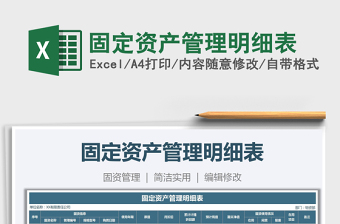 2025年固定资产管理明细表