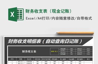 2025年财务收支表（现金记账）