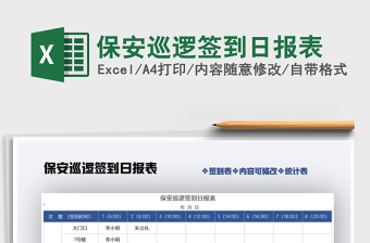 2025年保安巡逻签到日报表