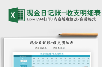 2025年现金日记账-收支明细表