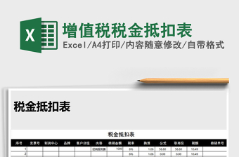 2025年增值税税金抵扣表免费下载