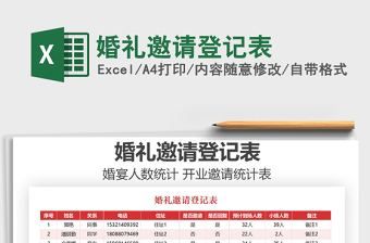 2025年婚礼邀请登记表