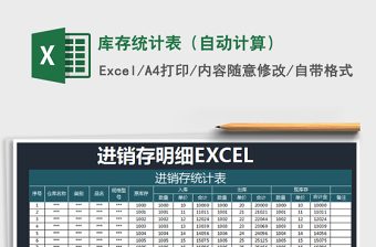 2025年库存统计表（自动计算）免费下载
