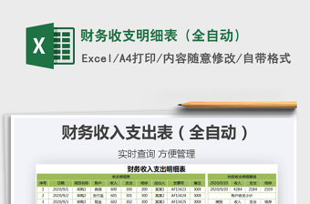 2025年财务收支明细表（全自动）