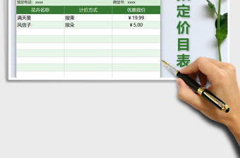 2025年鲜花预定价目表免费下载