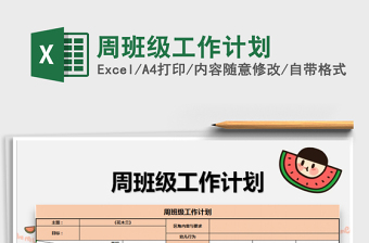 2025年周班级工作计划