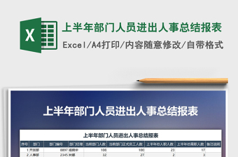 2025年上半年部门人员进出人事总结报表免费下载