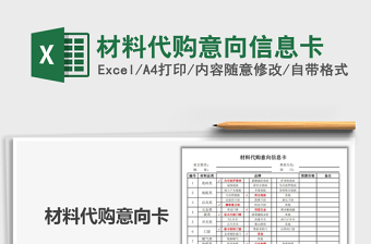 2025年材料代购意向信息卡