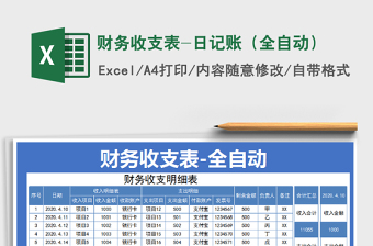 2025年财务收支表-日记账（全自动）免费下载