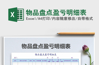 2025年物品盘点盈亏明细表免费下载