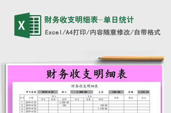 2025年财务收支明细表-单日统计免费下载