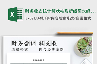 2025年财务收支统计簇状柱形折线图水绿色免费下载