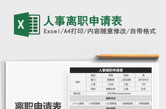 2025年人事离职申请表