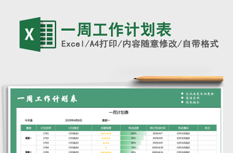 2025年一周工作计划表免费下载