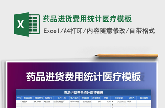 2025年药品进货费用统计医疗模板