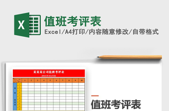 2025年值班考评表