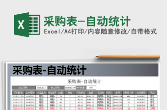 2025年采购表-自动统计