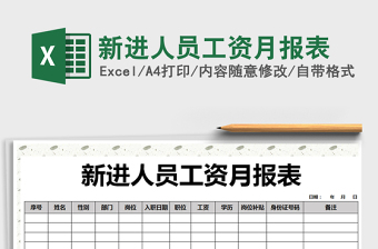 2025年新进人员工资月报表