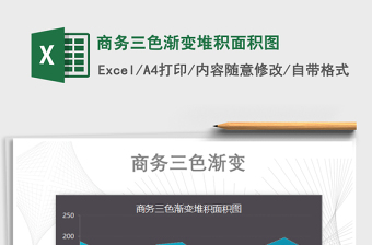 2025年商务三色渐变堆积面积图