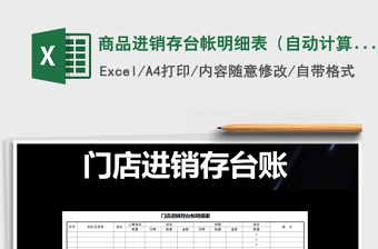 2025年商品进销存台帐明细表（自动计算）免费下载