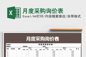 2025年月度采购询价表