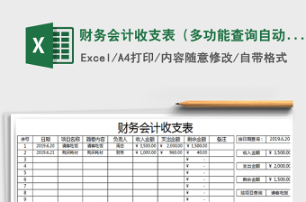 2025年财务会计收支表（多功能查询自动管理）