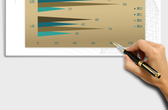 2025年蓝棕色三角条形图