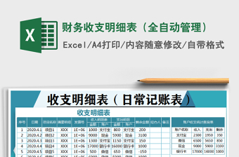 2025年财务收支明细表（全自动管理）