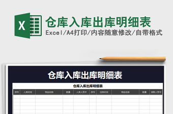2025年仓库入库出库明细表免费下载