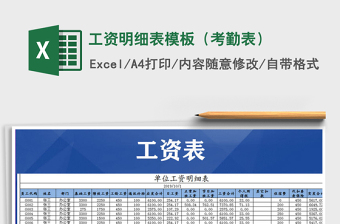 2025年工资明细表模板（考勤表）