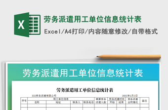 2025年劳务派遣用工单位信息统计表免费下载