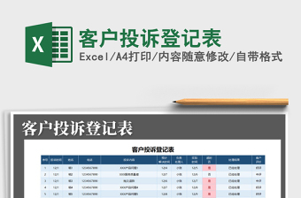 2025年客户投诉登记表