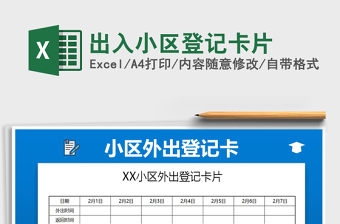2025年出入小区登记卡片